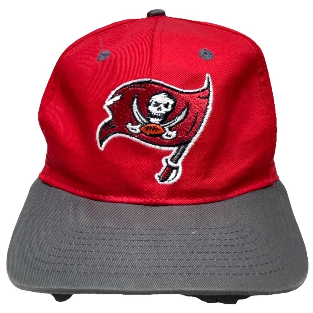 Tampa Bay Buccaneers Hat Cap Snap Back Red Gray Plain Logo 90s Y2K Logo 7 NFL